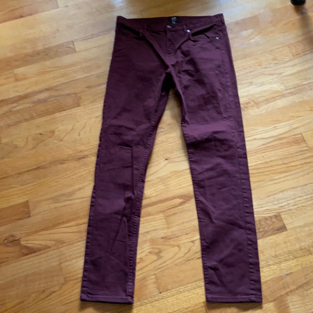 H&M burgundy skinny jeans like new size 32 purple dark pink slim fit hm